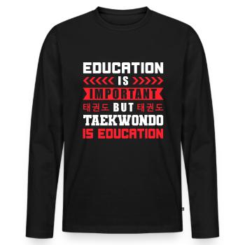 TKD Korean Martial Arts Tae Kwon - Männer Premium Bio Langarmshirt - Schwarz - Vorne - Nico (187cm)