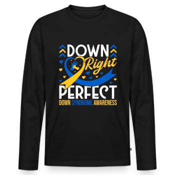 Down Syndrome Awareness Month Down - Männer Premium Bio Langarmshirt - Schwarz - Vorne - Nico (187cm)