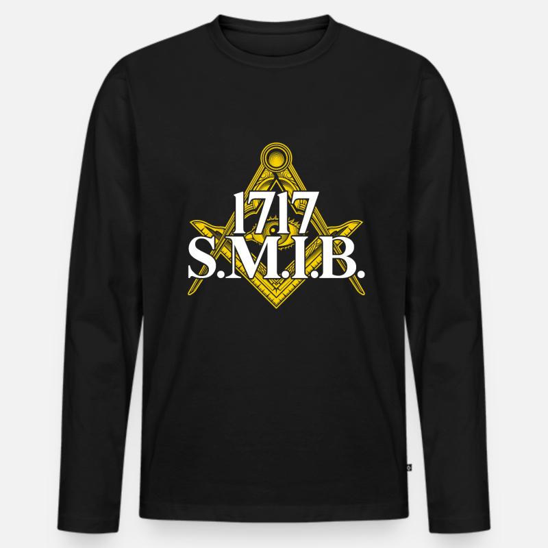 Masonic Freemasonry Fraternal - Männer Premium Bio Langarmshirt - Schwarz