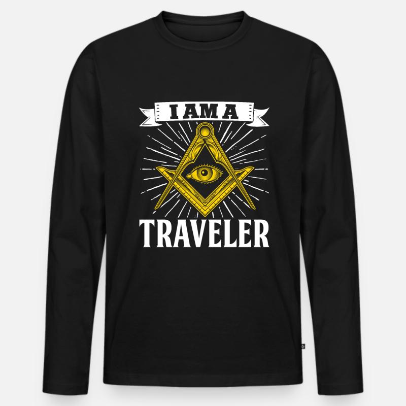 Masonic Freemasonry Fraternal - Männer Premium Bio Langarmshirt - Schwarz