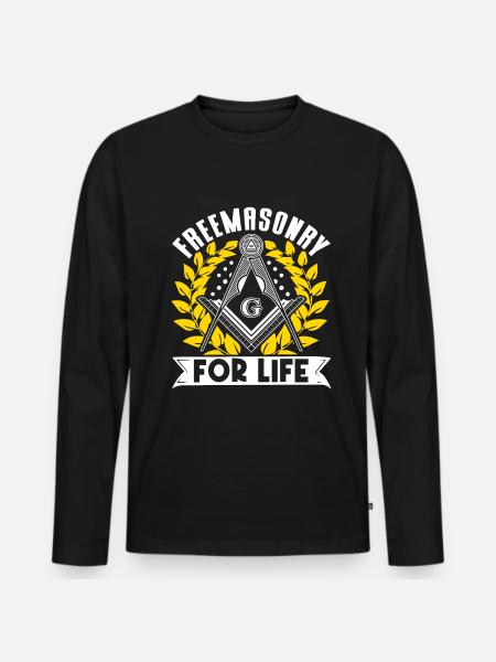Masonic Freemasonry Fraternal - Männer Premium Bio Langarmshirt - Schwarz