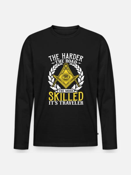 Masonic Freemasonry Fraternal - Männer Premium Bio Langarmshirt - Schwarz