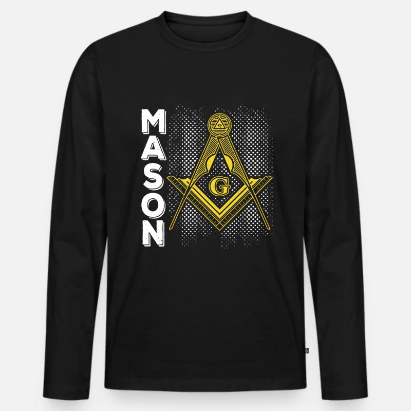 Masonic Freemasonry Fraternal - Männer Premium Bio Langarmshirt - Schwarz