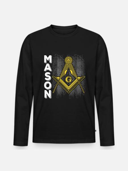 Masonic Freemasonry Fraternal - Männer Premium Bio Langarmshirt - Schwarz