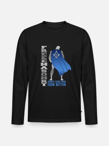 Masonic Freemasonry Fraternal - Männer Premium Bio Langarmshirt - Schwarz
