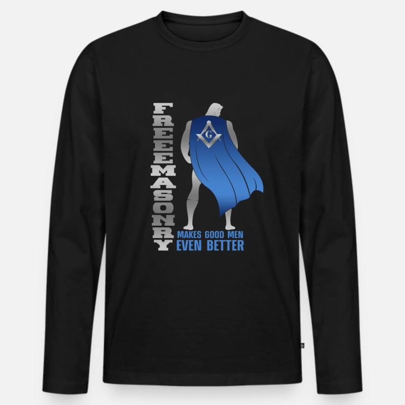 Masonic Freemasonry Fraternal - Männer Premium Bio Langarmshirt - Schwarz