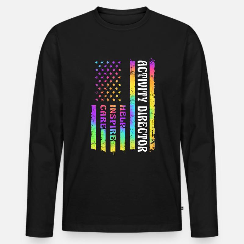 Flag Activity Director Help - Männer Premium Bio Langarmshirt - Schwarz