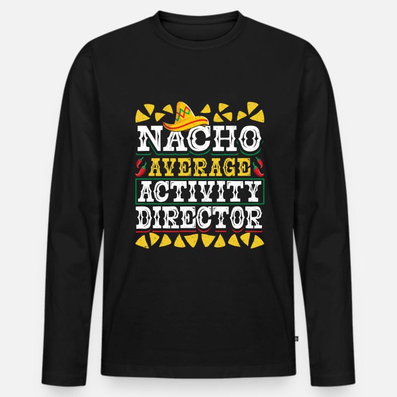 Funny Activity Director Nacho - Männer Premium Bio Langarmshirt - Schwarz