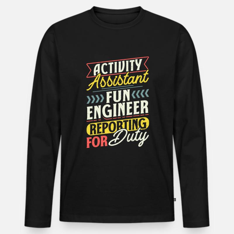 Activity Assistant Professionals - Männer Premium Bio Langarmshirt - Schwarz
