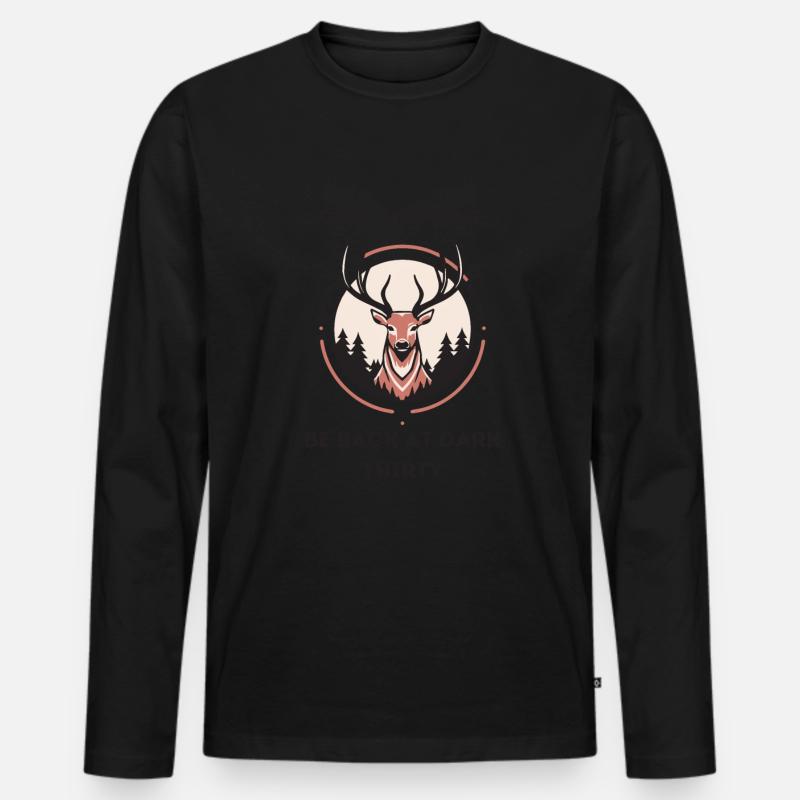 Hirschjäger Einzigartige Jagd - Männer Premium Bio Langarmshirt - Schwarz