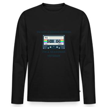 Retro -sarkastisches Alter Spruche - Männer Premium Bio Langarmshirt - Schwarz - Vorne - Nico (187cm)