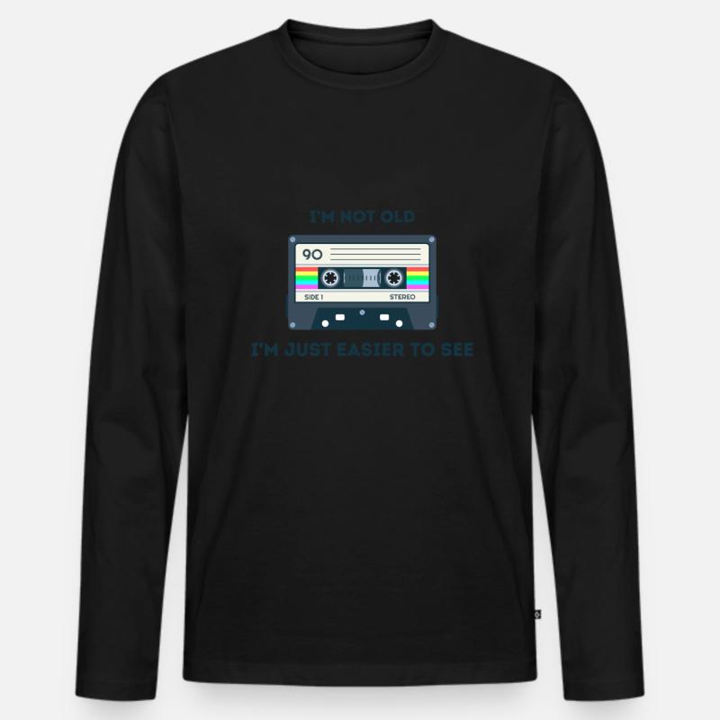 Retro -sarkastisches Alter Spruche - Männer Premium Bio Langarmshirt - Schwarz