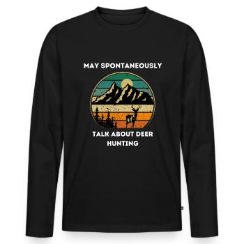 Chasse au cerf Chasse Unique - T-shirt manches longues Premium bio Homme - noir - Devant - Nico (187cm)