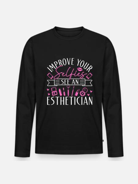 Beautician Improve Your - Männer Premium Bio Langarmshirt - Schwarz