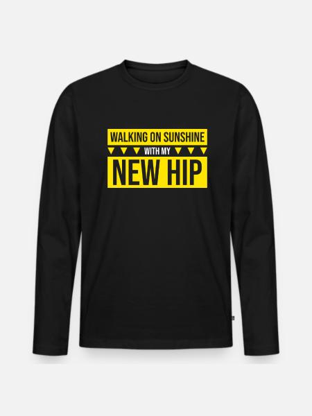 Hip Replacement Surgery Arthroplasty - Men's Premium Organic Long Sleeve Shirt - black