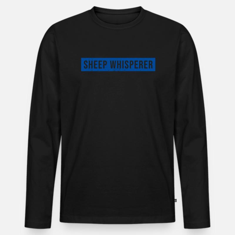 Schafsflüsterer Schaf - Männer Premium Bio Langarmshirt - Schwarz