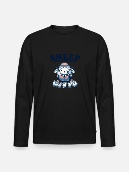 Sheep Whisperer Sheep - Men's Premium Organic Long Sleeve Shirt - black
