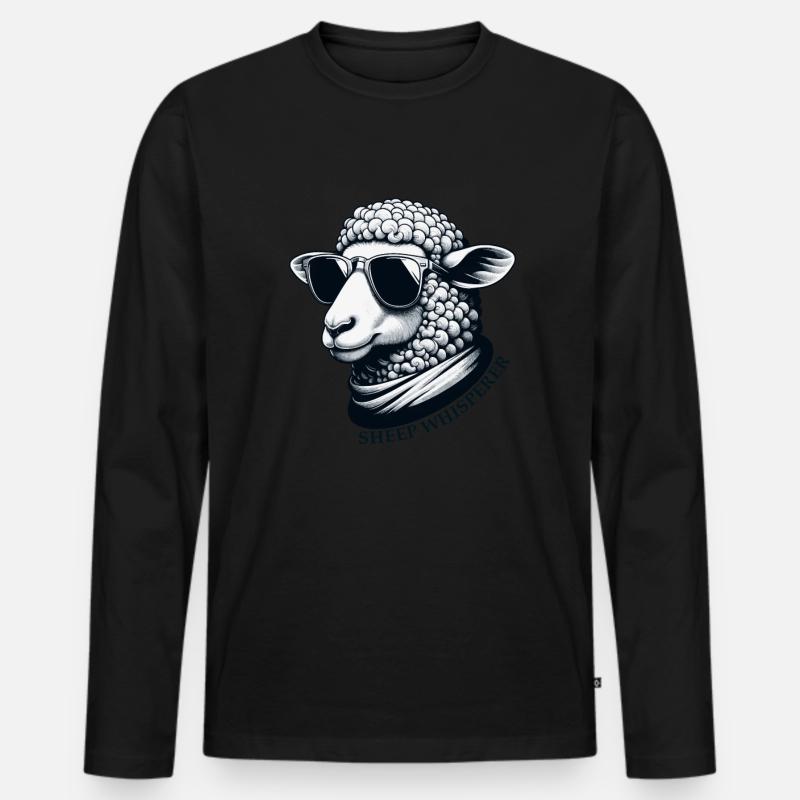 Sheep Whisperer Sheep - Men's Premium Organic Long Sleeve Shirt - black