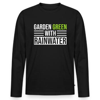 Garden greenery with rainwater rainwater harvesting - Men's Premium Organic Long Sleeve Shirt - black - Front - Nico (187cm)