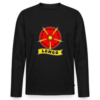 Lipperland, East Westphalia, Lippe Rose, Lippe, Lemgo - Men's Premium Organic Long Sleeve Shirt - black - Front - Nico (187cm)