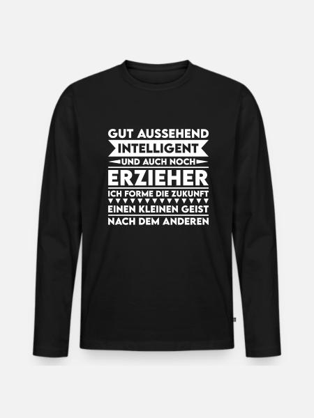 Good-looking, intelligent and educator - Men's Premium Organic Long Sleeve Shirt - black