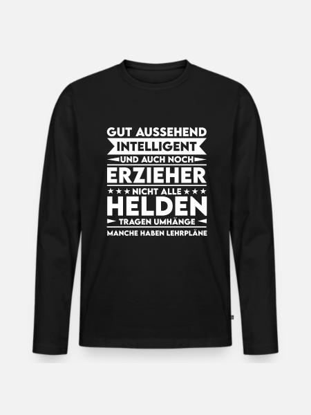 Good-looking, intelligent and educator - Men's Premium Organic Long Sleeve Shirt - black