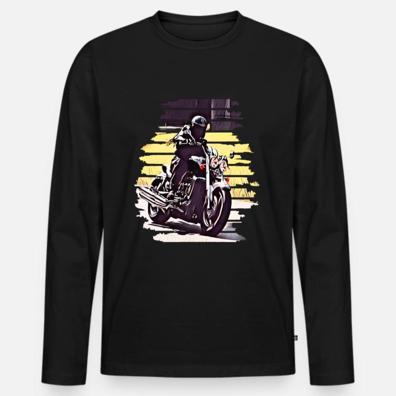 Motorrad Kurvenfahrt Rocket 3 - Männer Premium Bio Langarmshirt - Schwarz