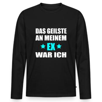La chose la plus excitante avec mon ex, c’était moi - cadeau - T-shirt manches longues Premium bio Homme - noir - Devant - Nico (187cm)