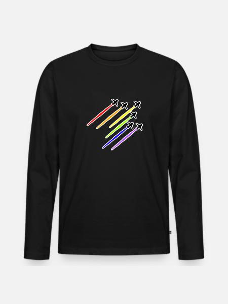 LGBT Plane - Men's Premium Organic Long Sleeve Shirt - black