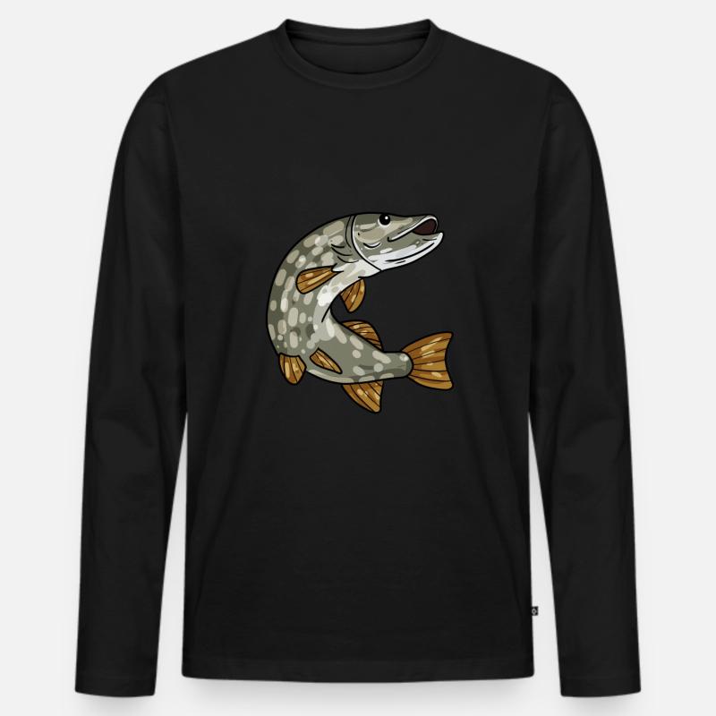 Hecht - Männer Premium Bio Langarmshirt - Schwarz