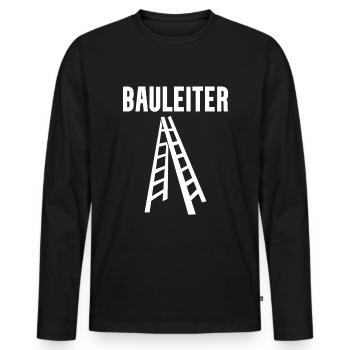 Bauleiter Leiter Wortspiel - Männer Premium Bio Langarmshirt - Schwarz - Vorne - Nico (187cm)