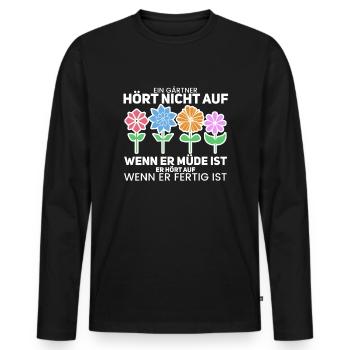 Gärtner - Männer Premium Bio Langarmshirt - Schwarz - Vorne - Nico (187cm)