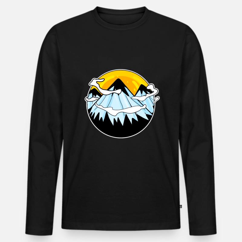 Berg Berge - Männer Premium Bio Langarmshirt - Schwarz