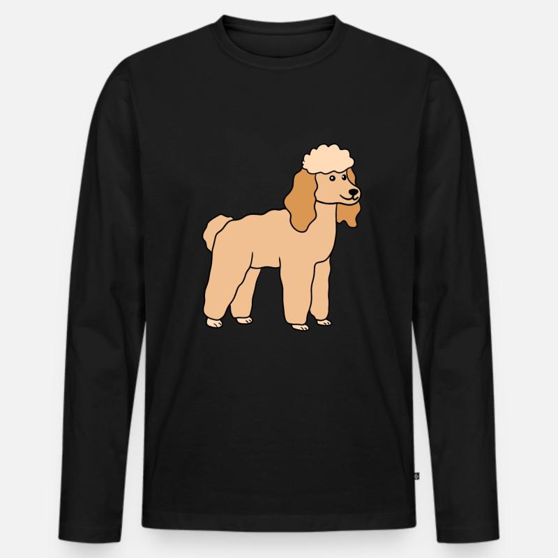 Pudel Hund Hunderasse - Männer Premium Bio Langarmshirt - Schwarz