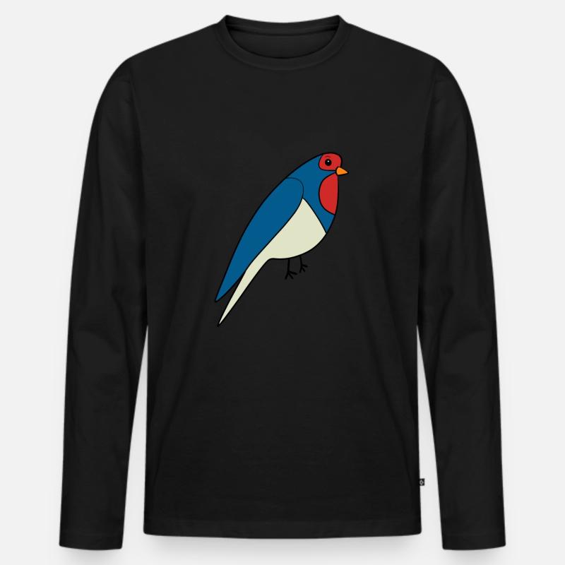 Schwalbe Vogel - Männer Premium Bio Langarmshirt - Schwarz