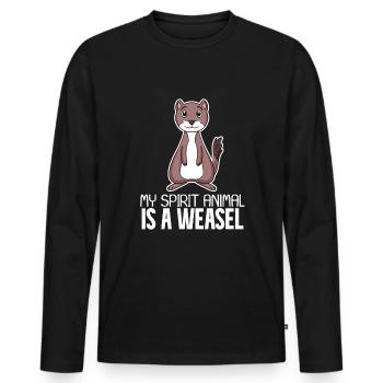 Wiesel - Männer Premium Bio Langarmshirt - Schwarz - Vorne - Nico (187cm)