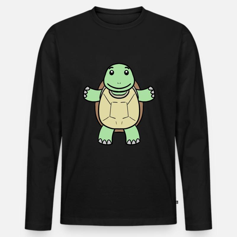 Schildkröte - Männer Premium Bio Langarmshirt - Schwarz