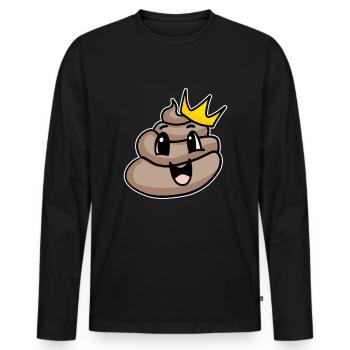 Poop King - Men's Premium Organic Long Sleeve Shirt - black - Front - Nico (187cm)