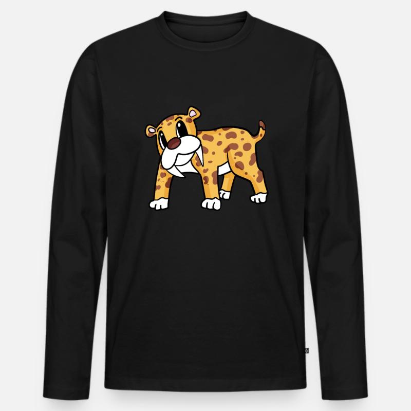 Säbelzahntiger - Männer Premium Bio Langarmshirt - Schwarz