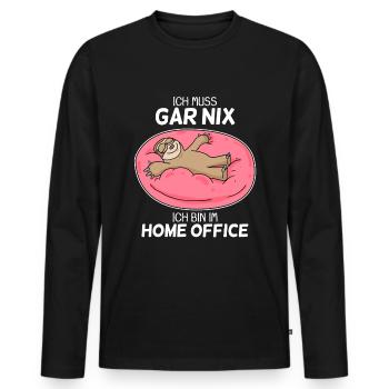 Home Office Spruch - Männer Premium Bio Langarmshirt - Schwarz - Vorne - Nico (187cm)