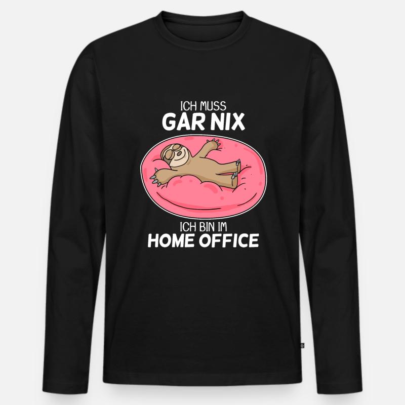 Home Office Spruch - Männer Premium Bio Langarmshirt - Schwarz