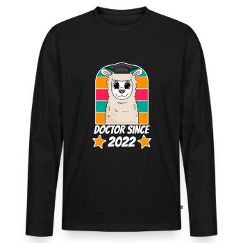 Doctorate 2022 Doctoral Thesis Doctoral Degree - Men's Premium Organic Long Sleeve Shirt - black - Front - Nico (187cm)