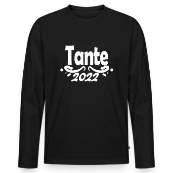 Tante 2022 - Männer Premium Bio Langarmshirt - Schwarz - Vorne - Nico (187cm)