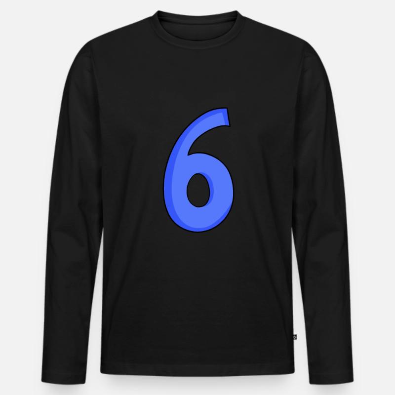 6 - Männer Premium Bio Langarmshirt - Schwarz