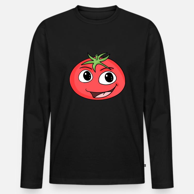 Tomate - Männer Premium Bio Langarmshirt - Schwarz