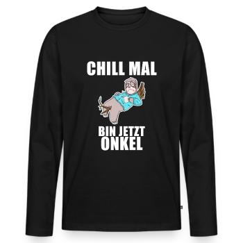 Neffe Onkel Geschenk - Männer Premium Bio Langarmshirt - Schwarz - Vorne - Nico (187cm)