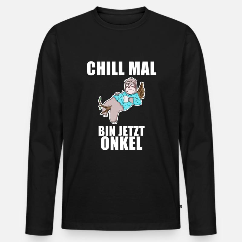 Neffe Onkel Geschenk - Männer Premium Bio Langarmshirt - Schwarz