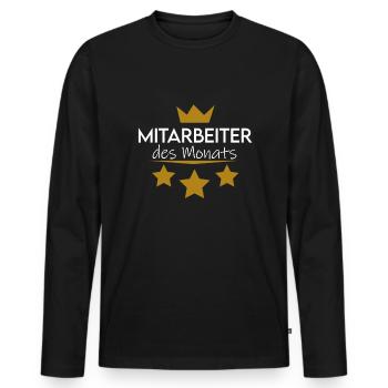 Mitarbeiter des Monats - Männer Premium Bio Langarmshirt - Schwarz - Vorne - Nico (187cm)