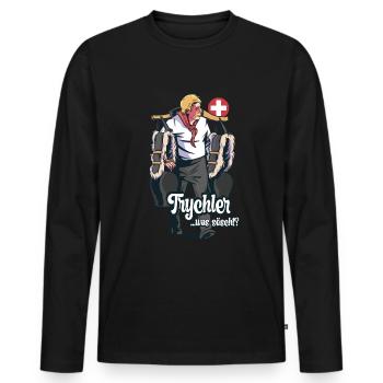 Trychler was söscht - T-shirt manches longues Premium bio Homme - noir - Devant - Nico (187cm)