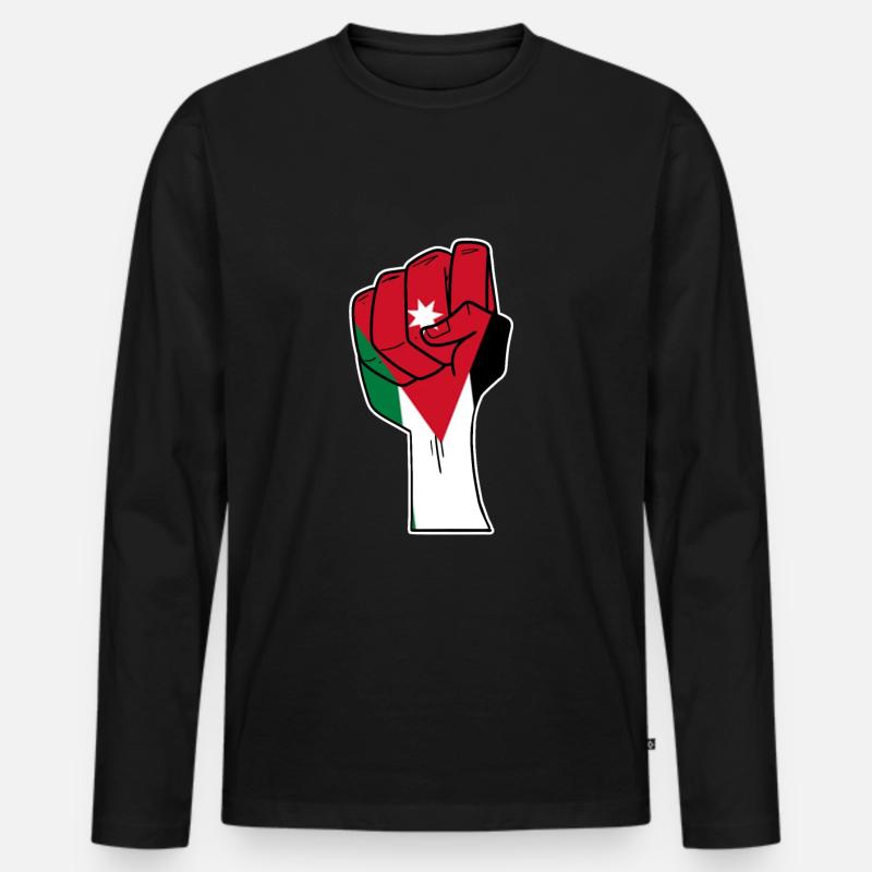 Jordanien - Männer Premium Bio Langarmshirt - Schwarz
